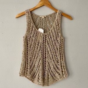 NWT chunky open knit linen tank XS